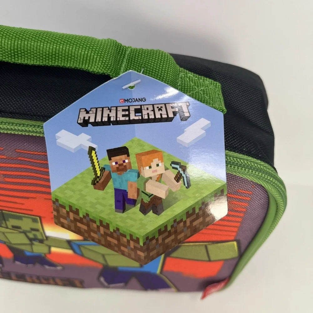 Minecraft Creeper LUNCH KIT BOX BAG Insulated Back to School lunchbox NEW NWT